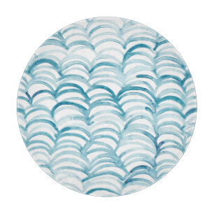 Blue Wave Japanese Style PatternIllustration Cutting Board