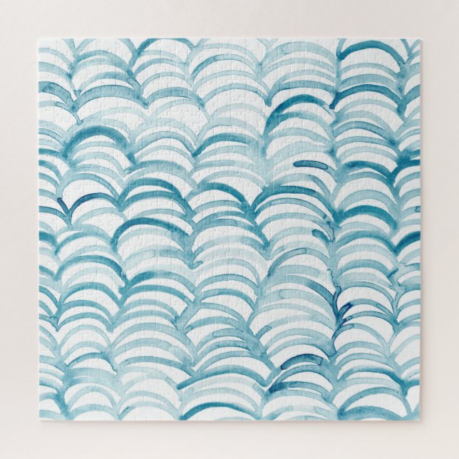 Blue Wave Japanese Style PatternIllustration Jigsaw Puzzle (Vertical)