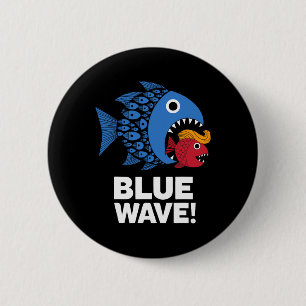 Blue Wave Kamala Funny Big Fish Eat Little Fish Tr 6 Cm Round Badge