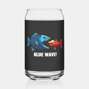 Blue Wave Kamala Harris Walz Fish Election Can Glass