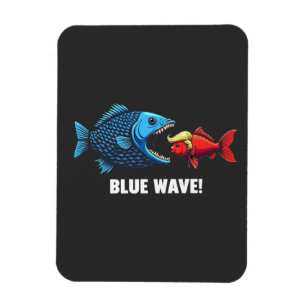 Blue Wave Kamala Harris Walz Fish Election Magnet