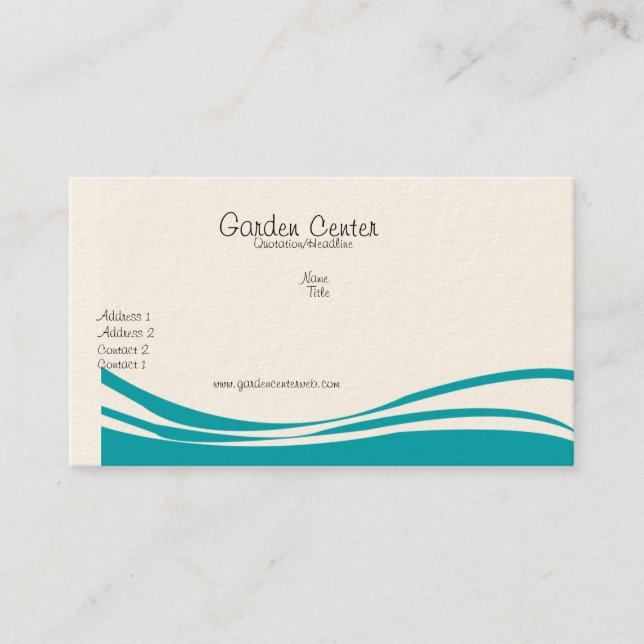Blue Wave Landscape Garden Bird Sunflower Business Card (Front)