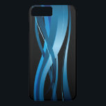 Blue Wave Modern Abstract Pattern Case-Mate iPhone Case<br><div class="desc">A modern abstract design featuring a blue ribbon wave pattern against a black background. You may change the black background to the colour of your choice by selecting the "Customise It" and selecting another background colour from a wide array of available colour choices. This high quality vector graphic image compliments...</div>