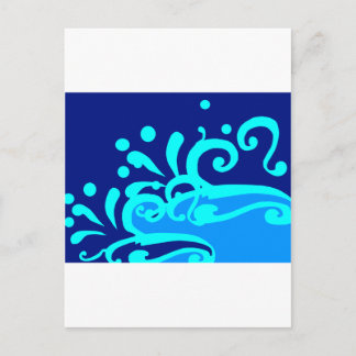 Blue wave modern designs postcard