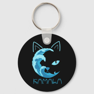 Blue Wave Of Cat Ladies Kamala Cat Typography Alph Key Ring