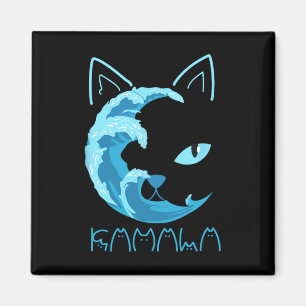 Blue Wave Of Cat Ladies Kamala Cat Typography Alph Magnet