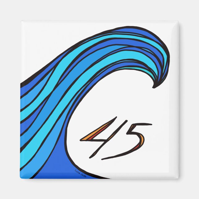 Blue Wave Over 45  Square Magnet (Front)