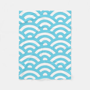 Blue Wave Pattern Fleece Blanket