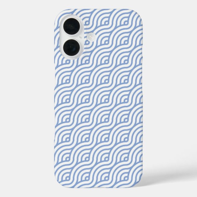 Blue Wave Pattern i Phone Case (Back)