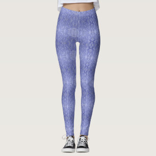 Blue Wave Pattern Light Dark Striped Abstract Leggings
