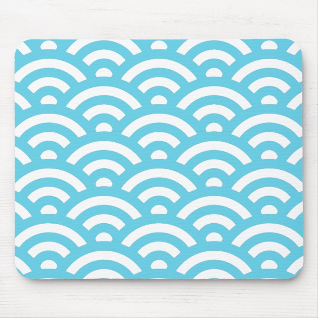 Blue Wave Pattern Mouse Pad (Front)