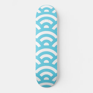 Blue Wave Pattern Skateboard