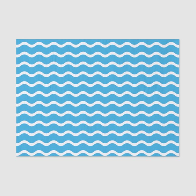 Blue Wave Pattern Tissue Paper (Front)