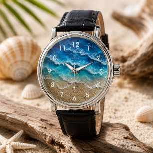 Blue Wave Resin Look Beach Sand Numbered Watch