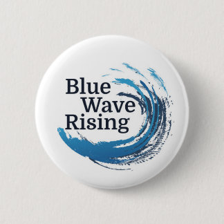 Blue Wave Rising 6 Cm Round Badge