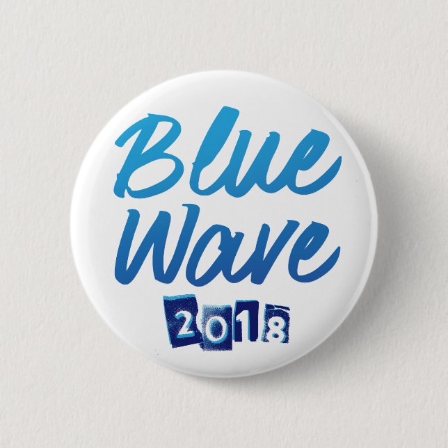 Blue Wave Script Button (Front)