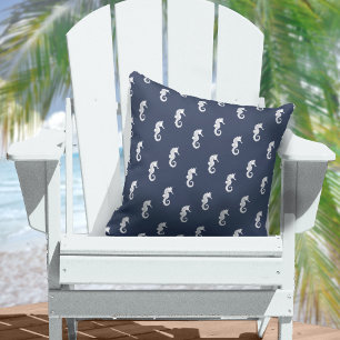 Blue Wave Seahorse Wht/Navy ID836  Cushion