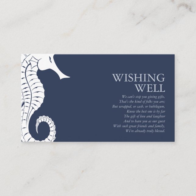 Blue Wave Seahorse Wishing Well V3 ID836 Enclosure Card (Front)
