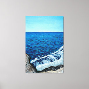 Blue wave   Sicily   Mediterranean sea Canvas Print