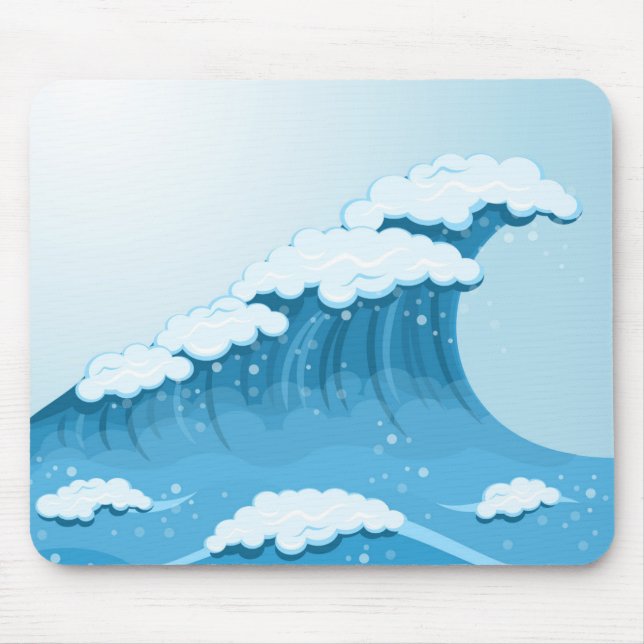 Blue Wave Surf and Ocean Mouse Pad (Front)