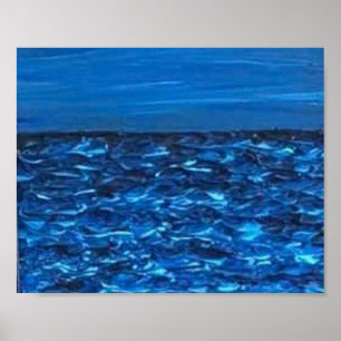 Blue Wave Texture Print