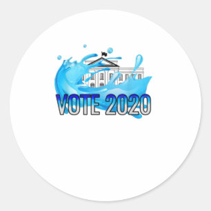 Blue Wave Vote Blue Biden 2020 Democratic El Classic Round Sticker