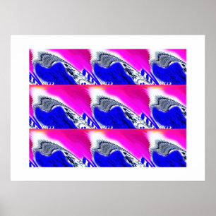 Blue waves art poster