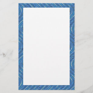 blue waves border stationery
