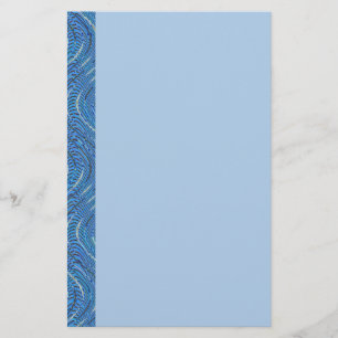 blue waves border stationery