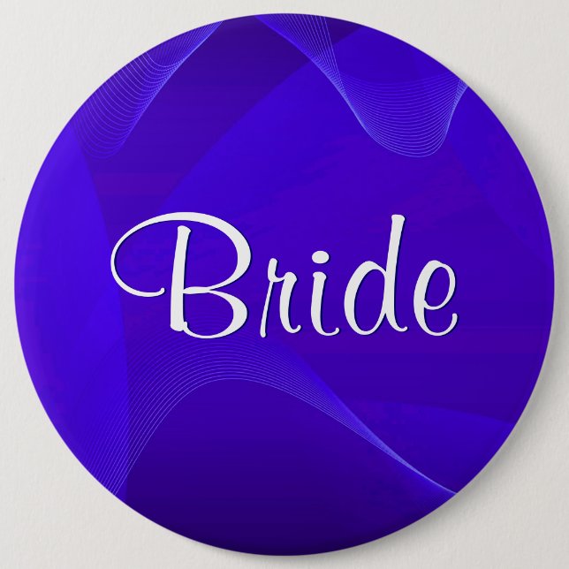 Blue Waves Bride 6 Cm Round Badge (Front)