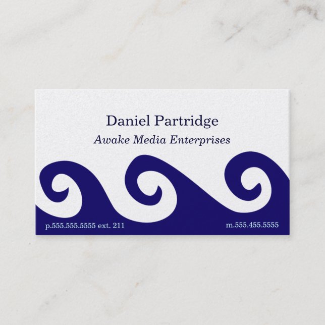 Blue Waves Business Card (Front)