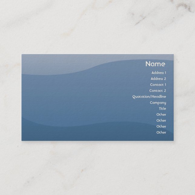 Blue Waves - Business Card (Front)