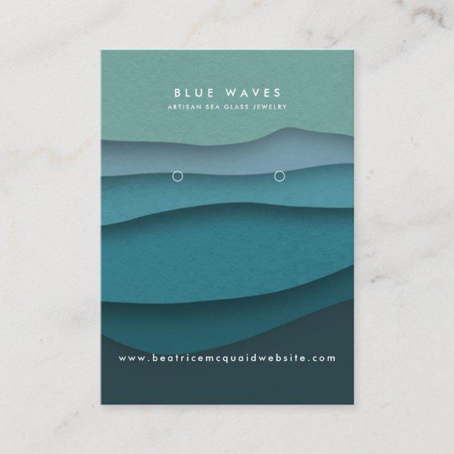 Blue Waves Earring Display Card (Front)