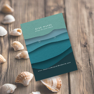 Blue Waves Earring Display Card Template