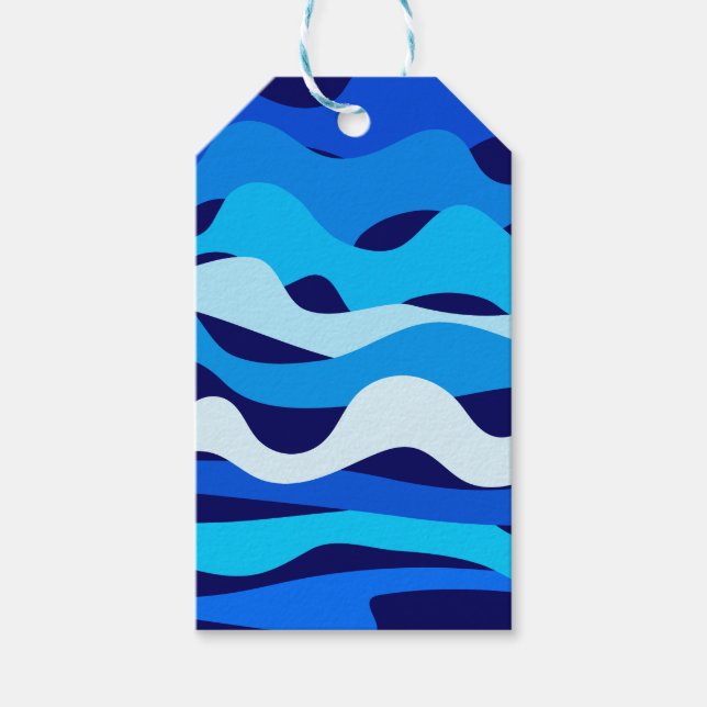 Blue waves gift tags (Front)