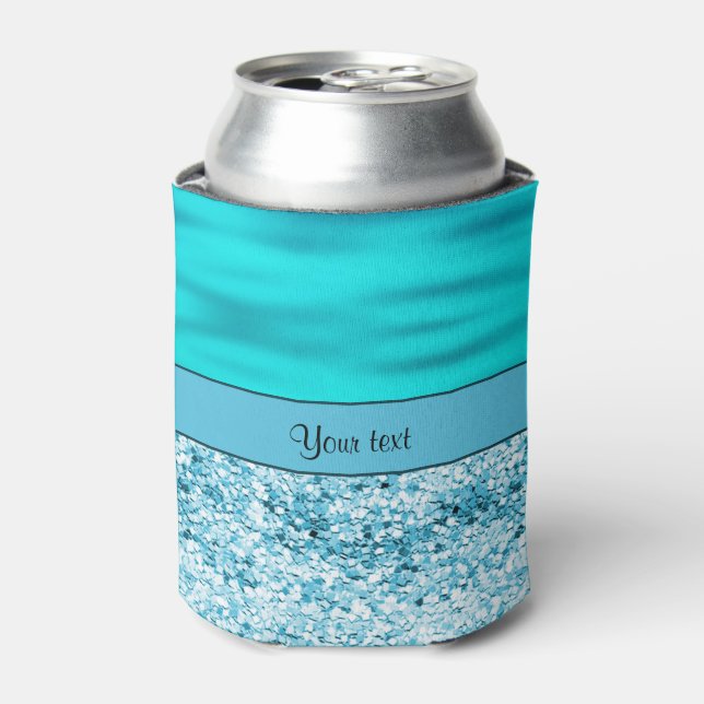Blue Waves & Glitter Can Cooler (Can Front)