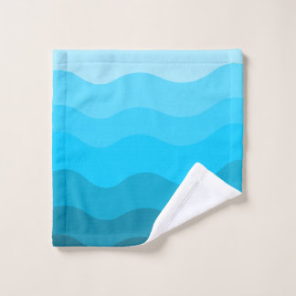 Blue waves gradient  bath towel set
