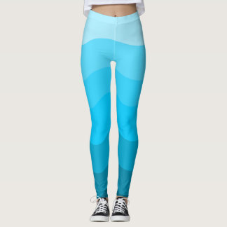 Blue waves gradient design  leggings