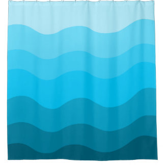 Blue waves gradient  shower curtain