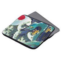 Blue Waves Green Dragon Red Sun Skateboard