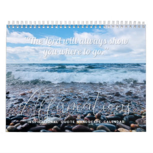 Blue Waves Inspiring Quote Photography Calendar