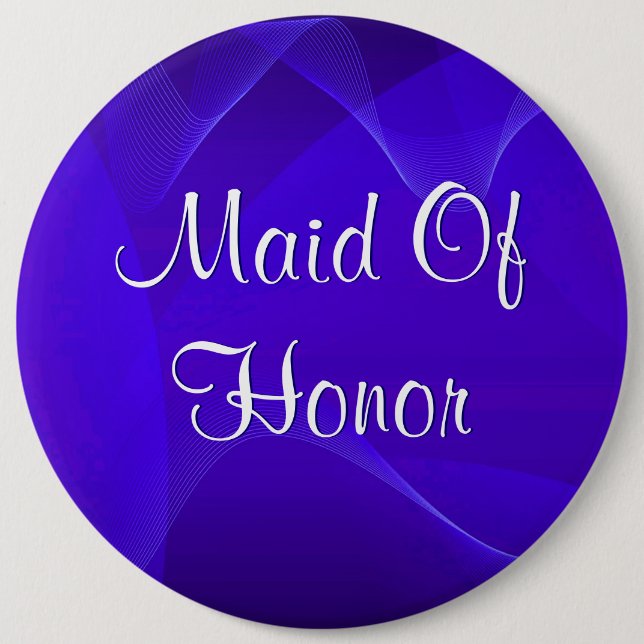 Blue Waves Maid Of Honor 6 Cm Round Badge (Front)