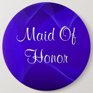 Blue Waves Maid Of Honor 6 Cm Round Badge