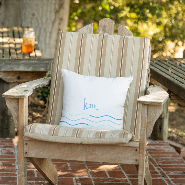 Blue Waves Monogram Cushion (Chair)