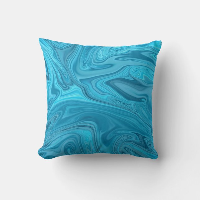 Blue Waves Painting | Best abstract painting Cushion (Front)