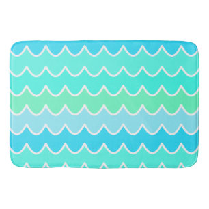 Blue Waves Pattern Bath Mat