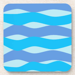 Blue Waves Pattern Coaster
