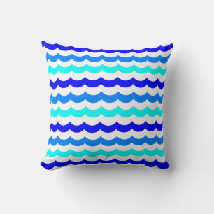 Blue Waves Pattern Cushion