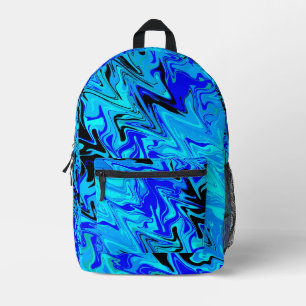 Blue Waves Printed Backpack