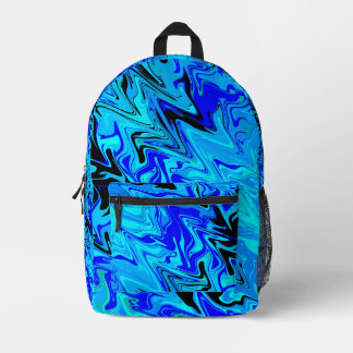 Blue Waves Printed Backpack